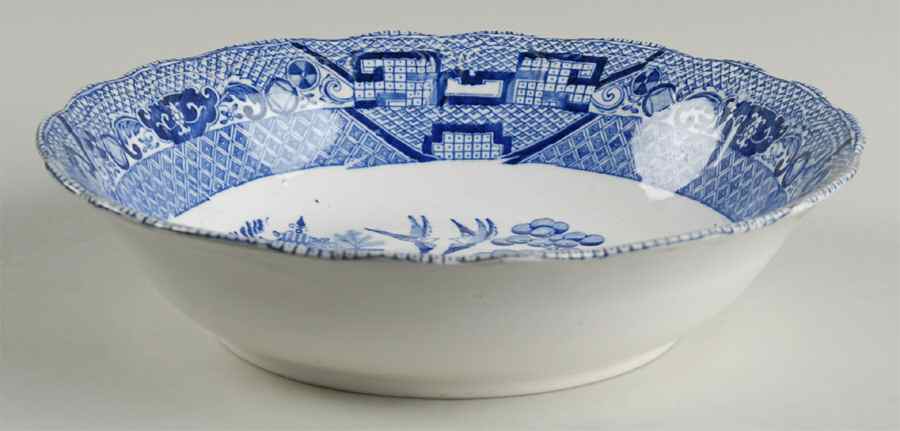 Blue Willow (Non Restaurant, No Trim) 8" Round Vegetable Bowl by Buffalo Pottery-1