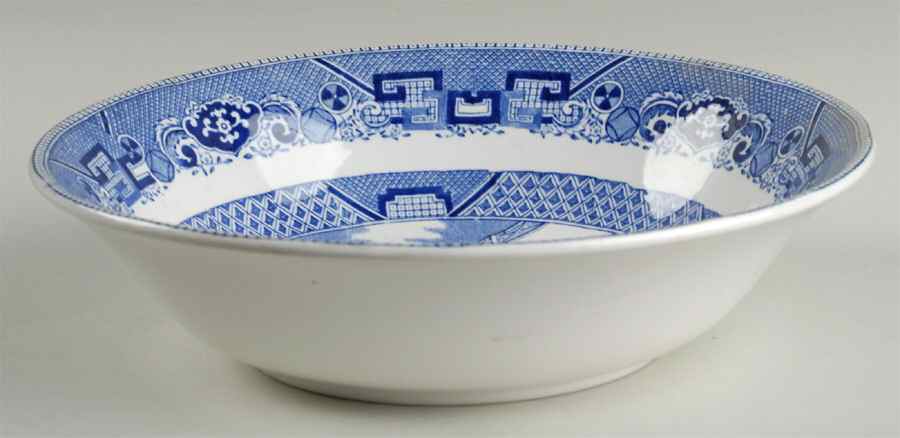 Blue Willow (Non Restaurant, No Trim) 9" Round Vegetable Bowl by Buffalo Pottery-1