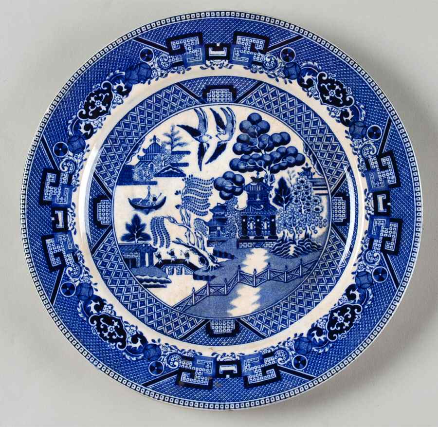 Blue Willow (Non Restaurant, No Trim) Salad Plate by Buffalo Pottery-1