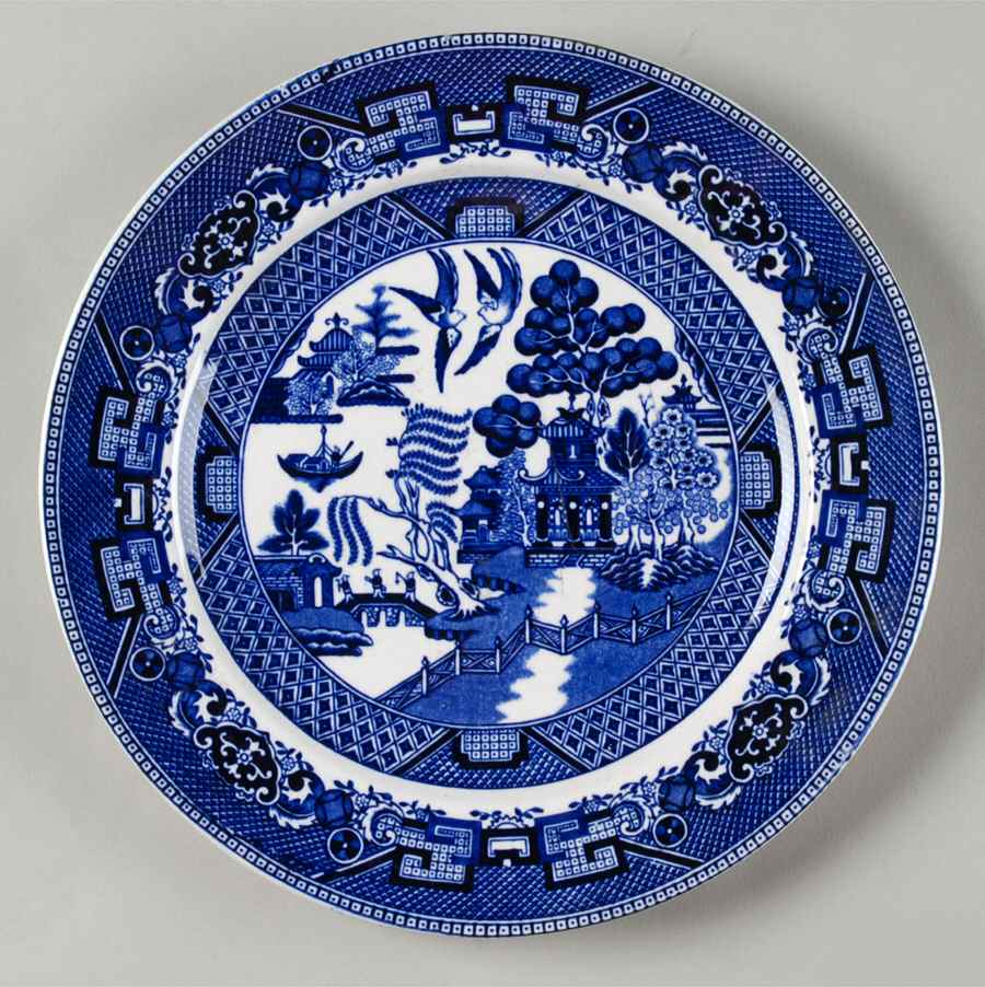 Blue Willow (Non Restaurant, No Trim) Salad Plate by Buffalo Pottery-1