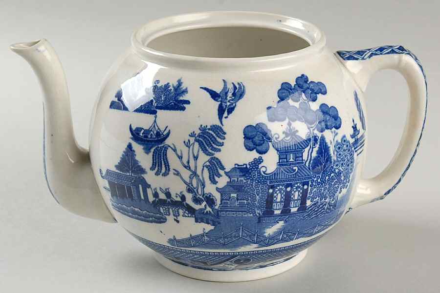 Blue Willow (Non Restaurant, No Trim) Teapot No Lid by Buffalo Pottery-1