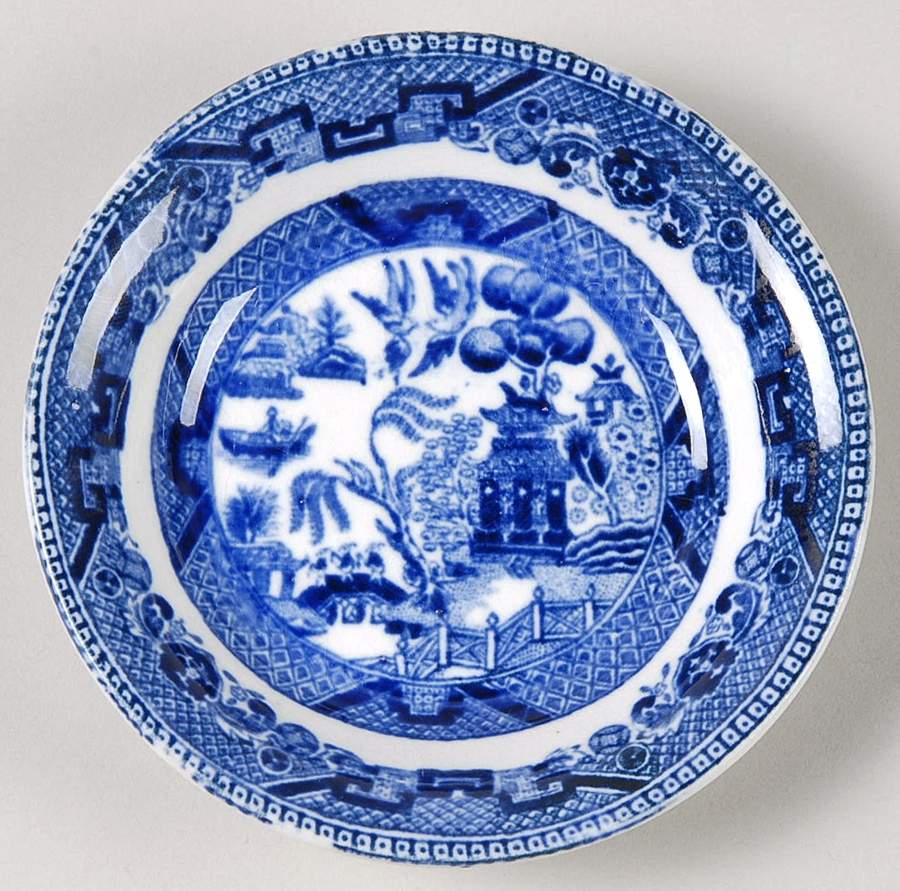 Blue Willow (Non Restaurant, No Trim) Butter Pat by Buffalo Pottery-1