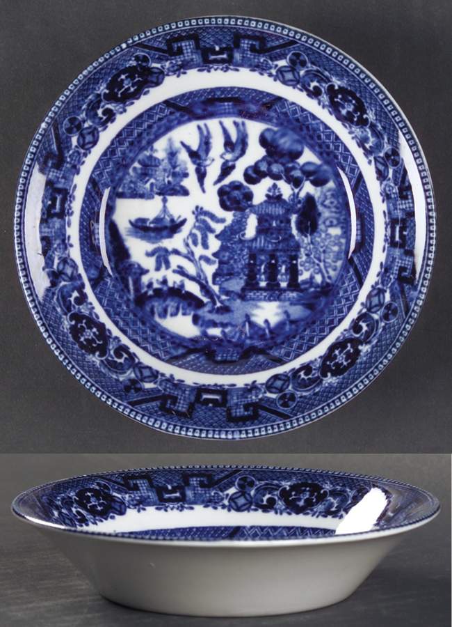 Blue Willow (Non Restaurant, No Trim) Fruit/Dessert (Sauce) Bowl by Buffalo Pottery-1