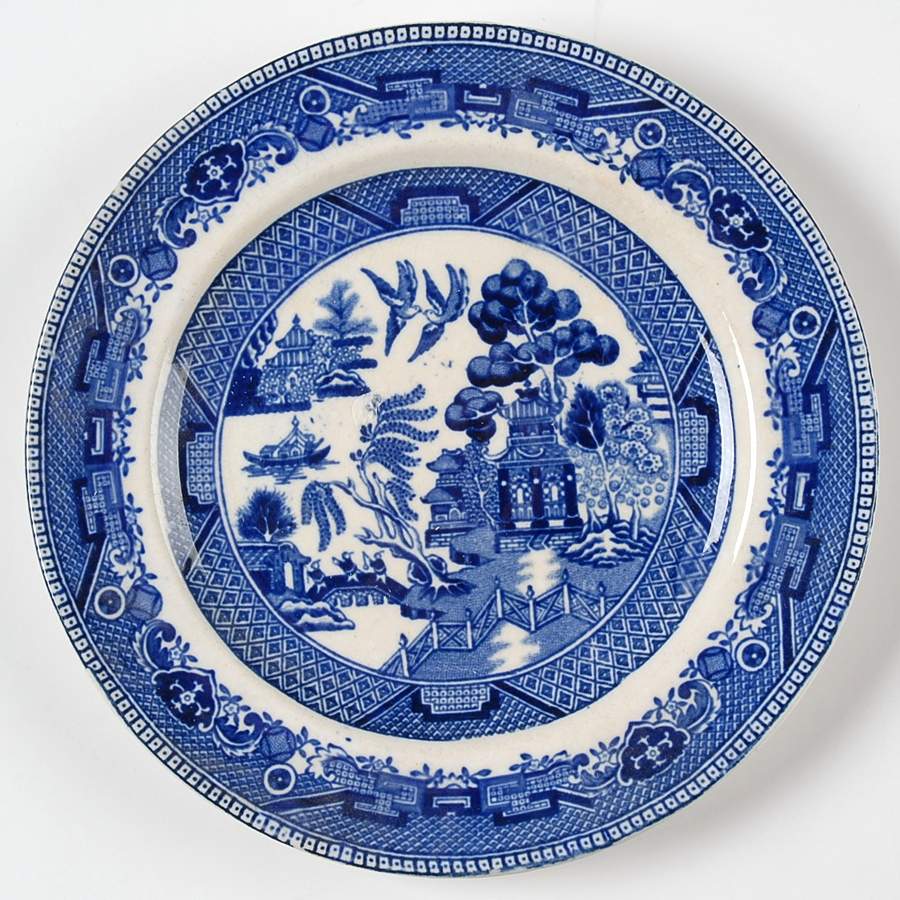 Blue Willow (Non Restaurant, No Trim) Bread & Butter Plate by Buffalo Pottery-1