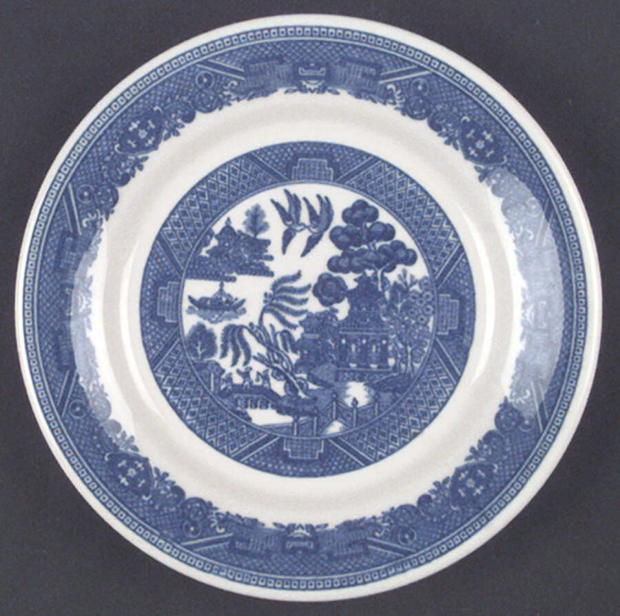 Blue Willow (Restaurant Ware) Dessert/Pie Plate by Buffalo Pottery-1