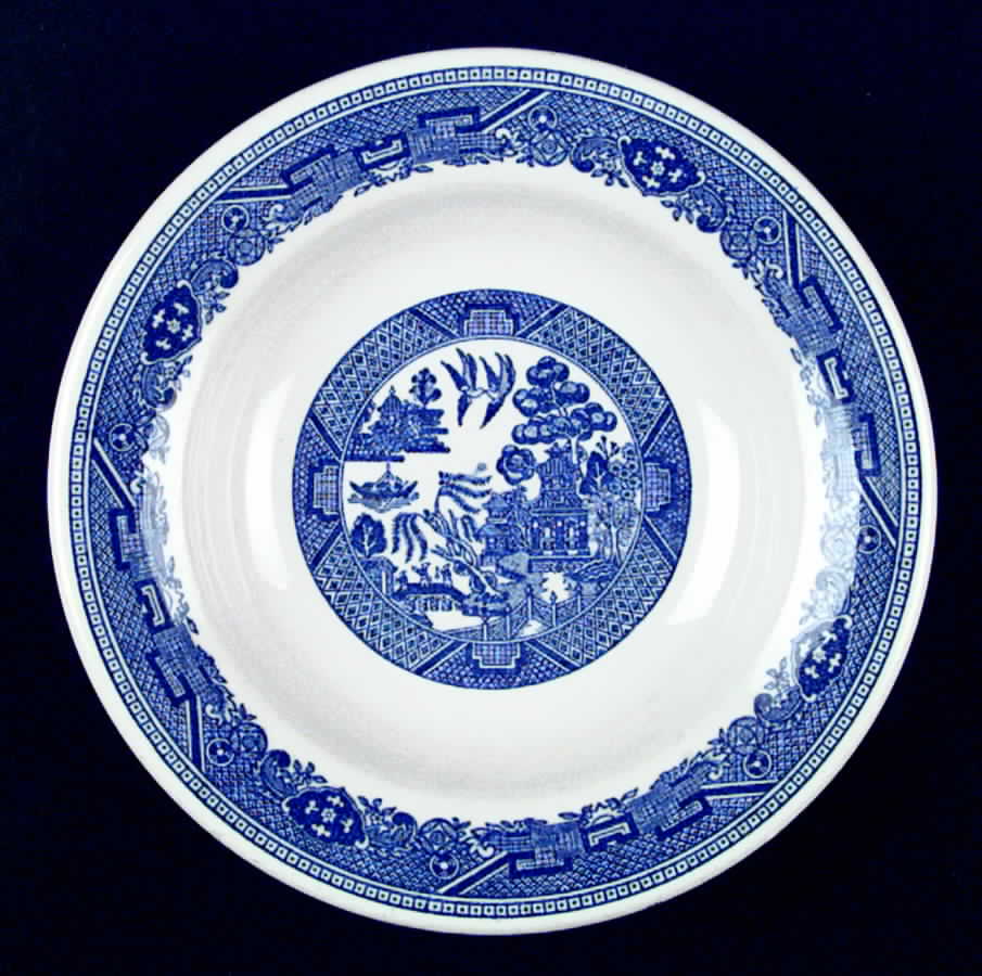 Blue Willow (Restaurant Ware) Rim Soup Bowl by Buffalo Pottery-1