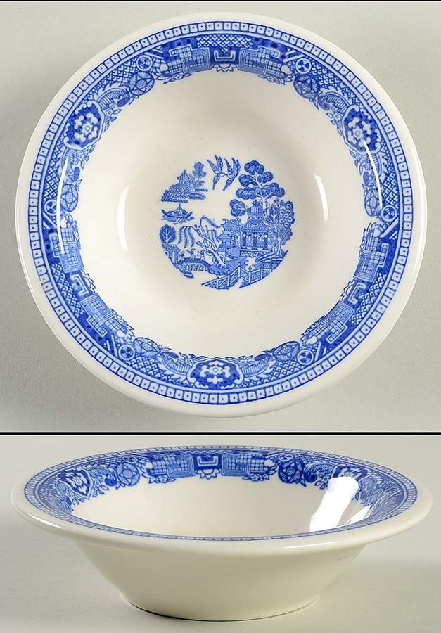 Blue Willow (Restaurant Ware) Fruit/Dessert (Sauce) Bowl by Buffalo Pottery-1