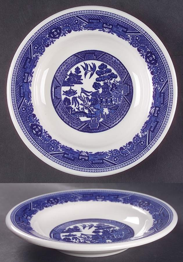 Blue Willow (Restaurant Ware) Rim Soup Bowl by Buffalo Pottery-1
