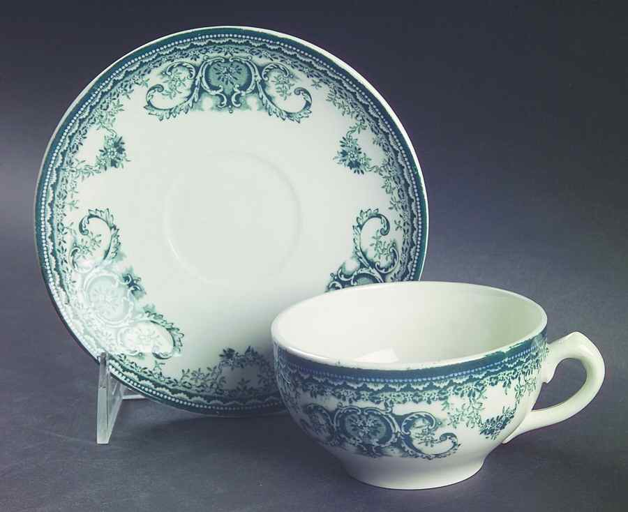 Bonrea Flat Cup & Saucer Set by Buffalo Pottery-1