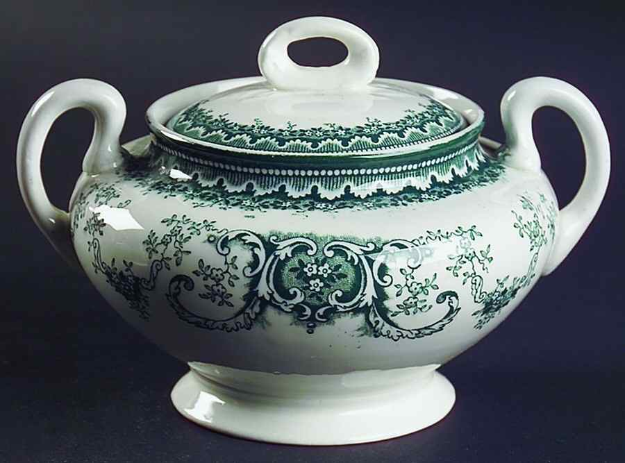 Bonrea Sugar Bowl & Lid by Buffalo Pottery-1