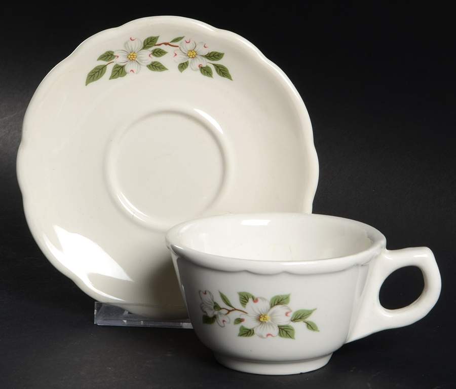 BUF10 Flat Cup & Saucer Set by Buffalo Pottery-1