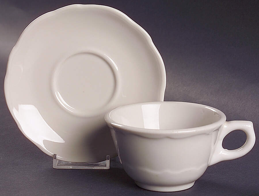 BUF19 Flat Cup & Saucer Set by Buffalo Pottery-1