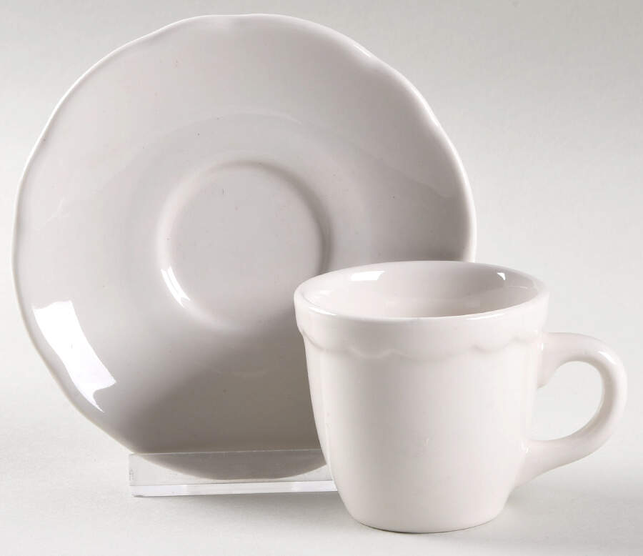 BUF19 Demitasse Cup & Saucer Set by Buffalo Pottery-1