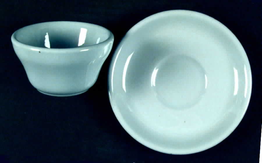 BUF2 Flat Bouillon Cup & Saucer by Buffalo Pottery-1