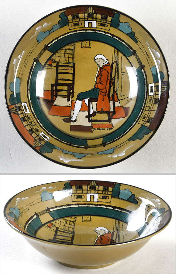 Ye Olden Days Coupe Cereal Bowl by Buffalo Pottery-1
