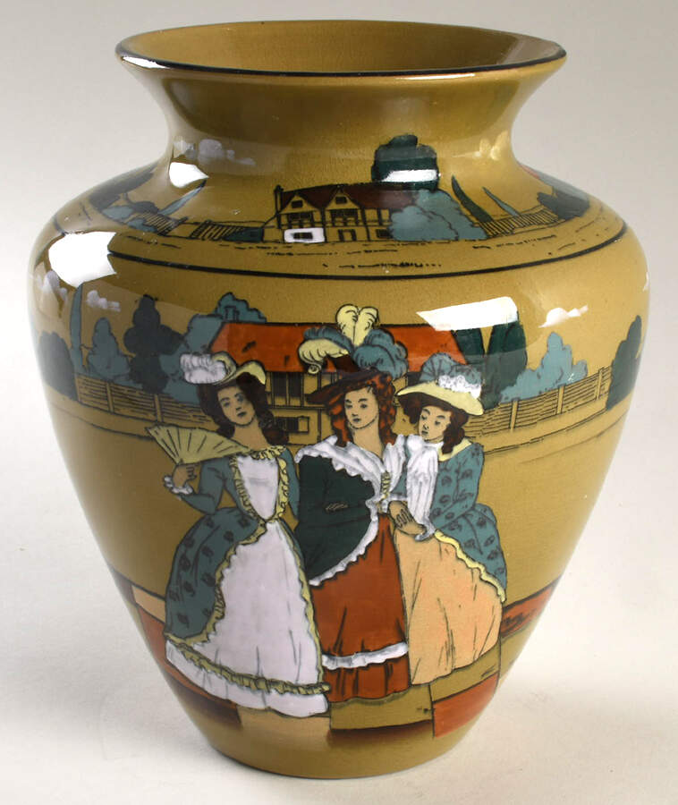 Ye Olden Days 8" Vase by Buffalo Pottery-1