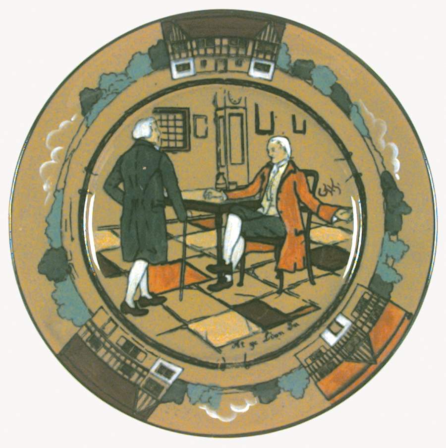 Ye Olden Days Bread & Butter Plate by Buffalo Pottery-1