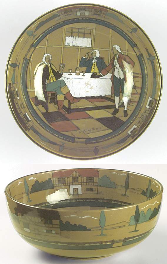Ye Olden Days Large Fruit Bowl by Buffalo Pottery-1