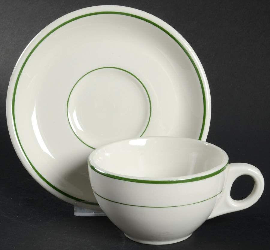 BUF4 Flat Cup & Saucer Set by Buffalo Pottery-1