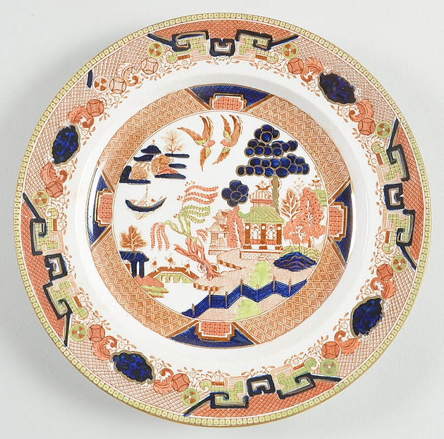 Gaudy Willow Dessert/Pie Plate by Buffalo Pottery-1