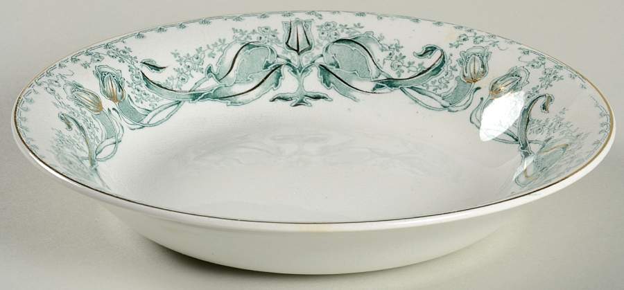 Kenmore (Gold Trim) Rim Soup Bowl by Buffalo Pottery-1