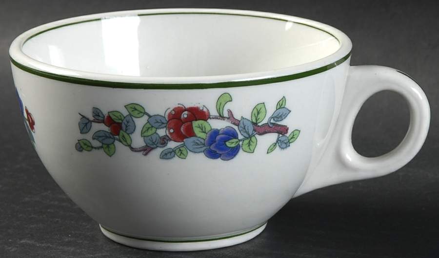 Mandalay (Green Rings) Flat Cup by Buffalo Pottery-1