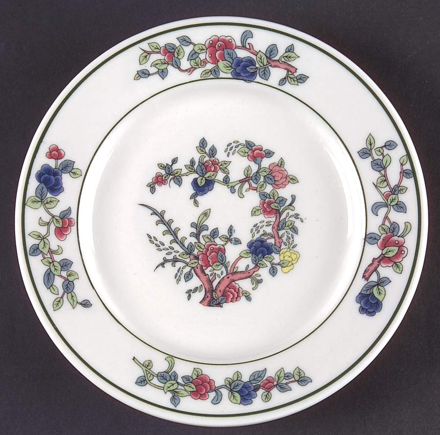 Mandalay (Green Rings) Bread & Butter Plate by Buffalo Pottery-1