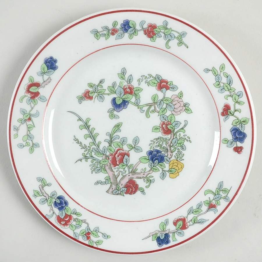 Mandalay (Red Rings) Dessert/Pie Plate by Buffalo Pottery-1