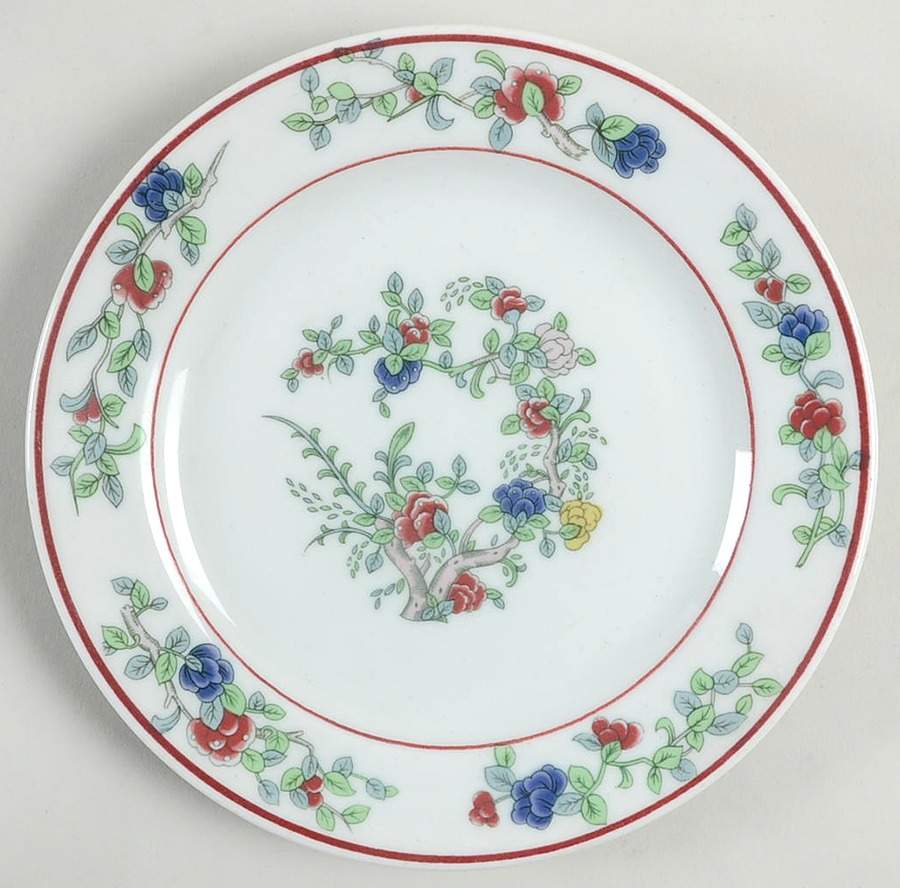 Mandalay (Red Rings) Bread & Butter Plate by Buffalo Pottery-1