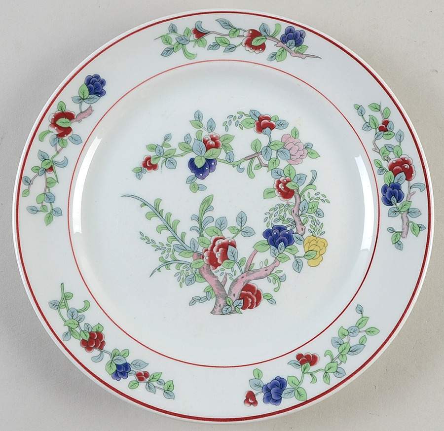 Mandalay (Red Rings) Luncheon Plate by Buffalo Pottery-1