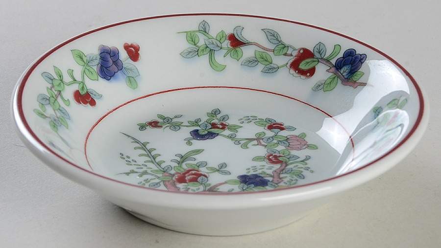 Mandalay (Red Rings) Fruit/Dessert (Sauce) Bowl by Buffalo Pottery-1