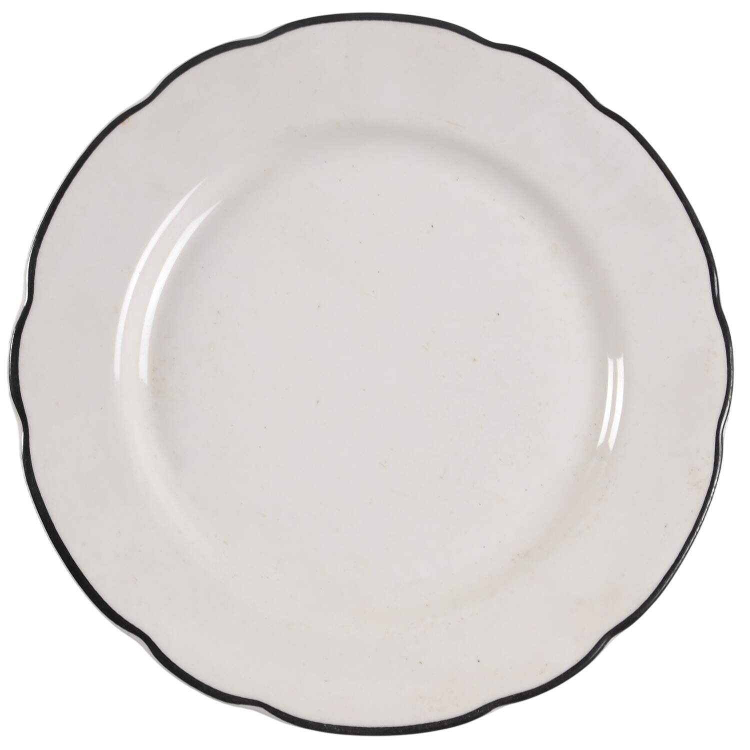 Manhattan Black Luncheon Plate by Buffalo Pottery-1
