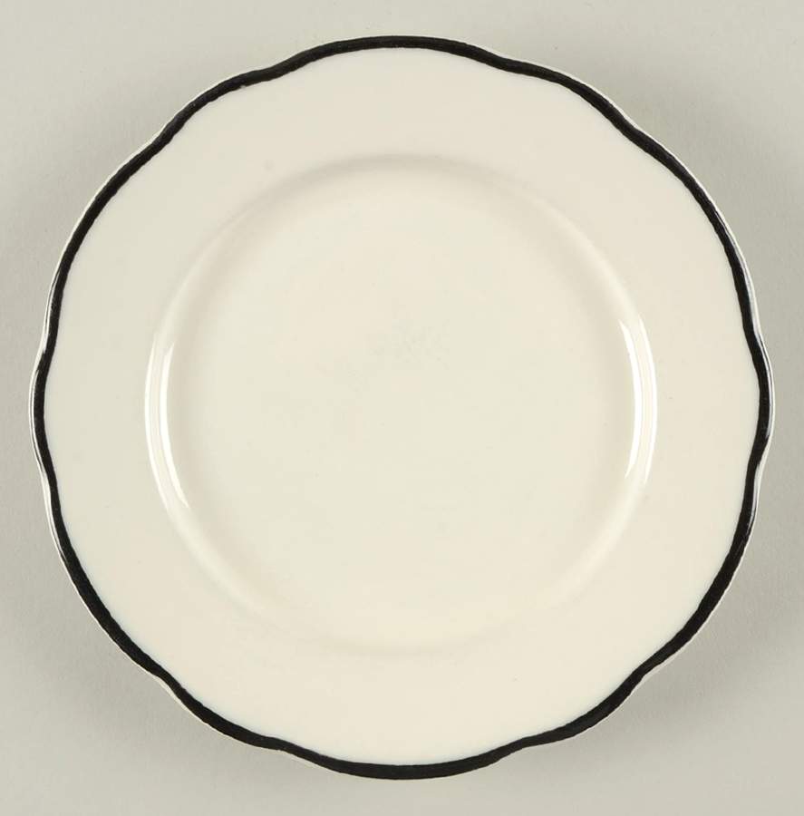 Manhattan Black Dessert/Pie Plate by Buffalo Pottery-1