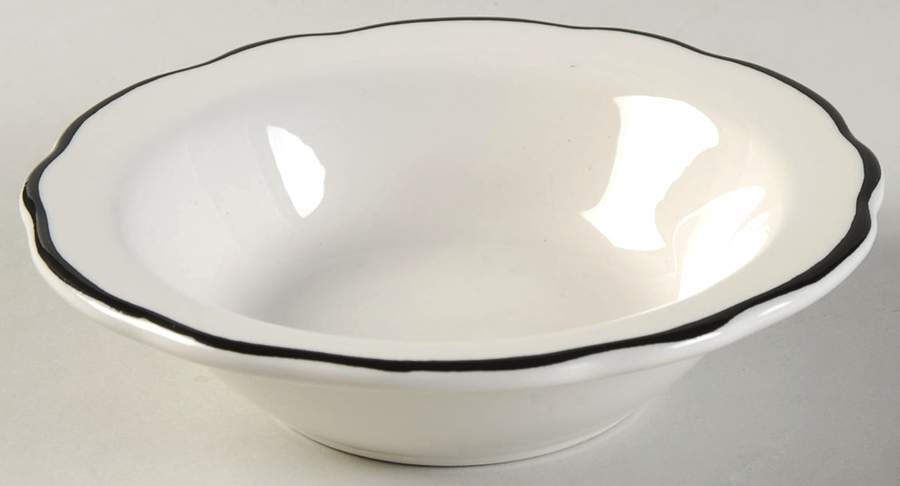 Manhattan Black Rim Cereal Bowl by Buffalo Pottery-1