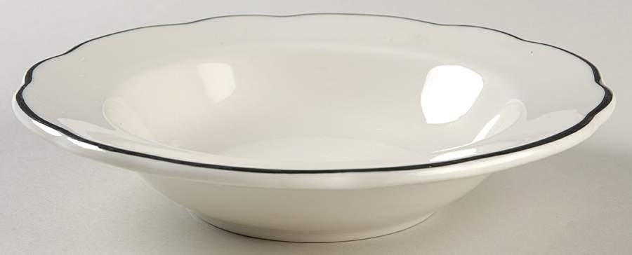 Manhattan Black Rim Soup Bowl by Buffalo Pottery-1