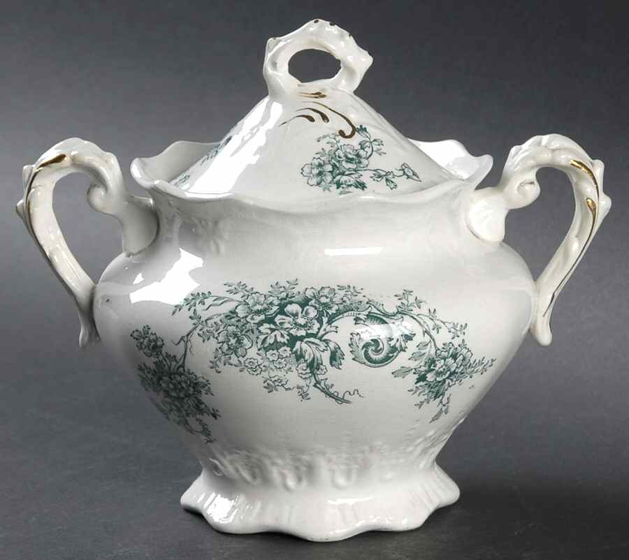 Seneca Sugar Bowl & Lid by Buffalo Pottery-1