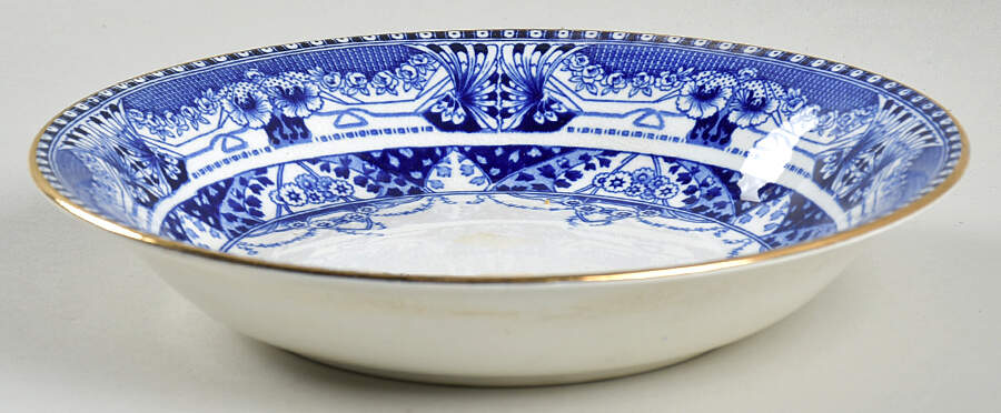 Vienna Blue Coupe Soup Bowl by Buffalo Pottery-1
