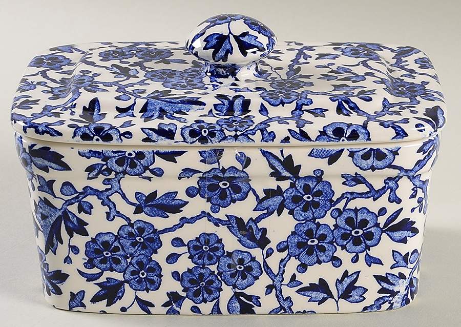 Arden Blue Butter Box & Lid by Burgess & Leigh-1