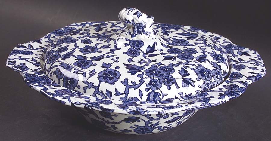 Arden Blue Round Covered Vegetable by Burgess & Leigh-1