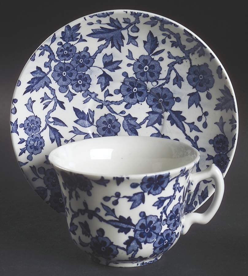 Arden Blue Flat Cup & Saucer Set by Burgess & Leigh-1