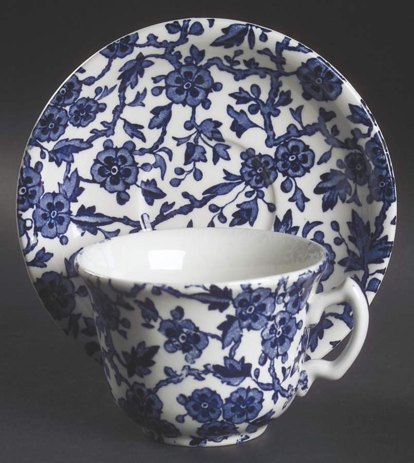 Arden Blue Flat Cup & Saucer Set by Burgess & Leigh-1
