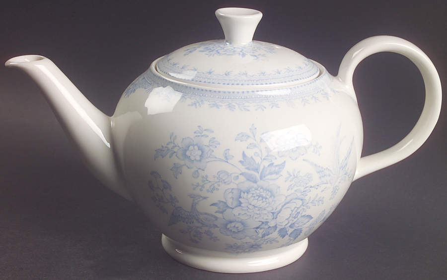 Asiatic Pheasants Blue Teapot & Lid by Burgess & Leigh-1