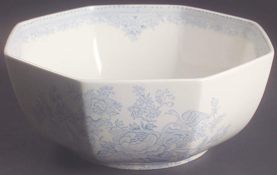 Asiatic Pheasants Blue 8" Octagonal Vegetable Bowl by Burgess & Leigh-1