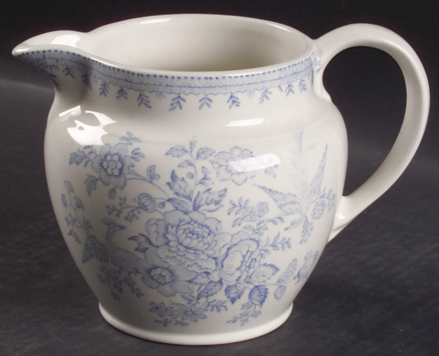 Asiatic Pheasants Blue Medium Dutch Jug by Burgess & Leigh-1