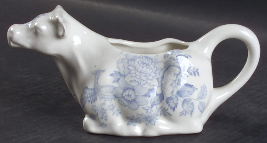 Asiatic Pheasants Blue Cow Creamer by Burgess & Leigh-1