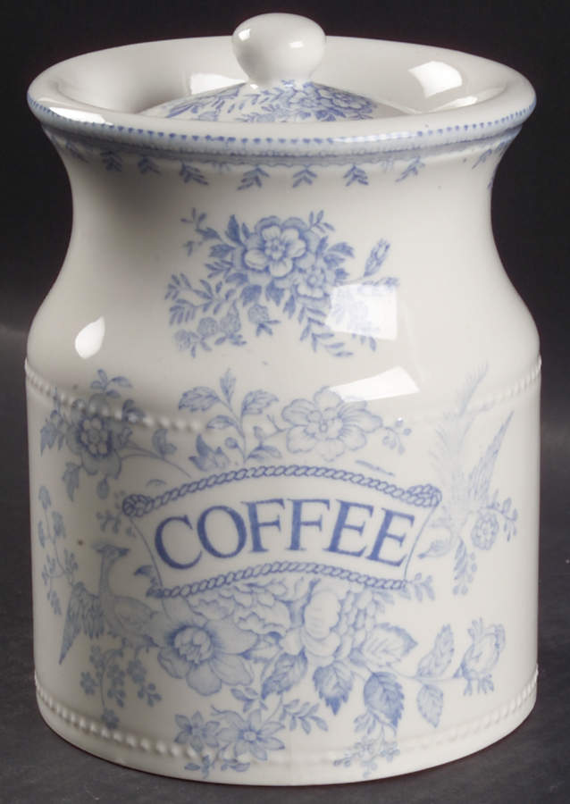 Asiatic Pheasants Blue Coffee Canister & Lid by Burgess & Leigh-1
