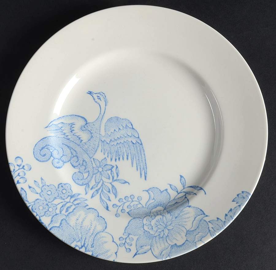 Asiatic Pheasants Blue Accent Salad/Dessert Plate by Burgess & Leigh-1
