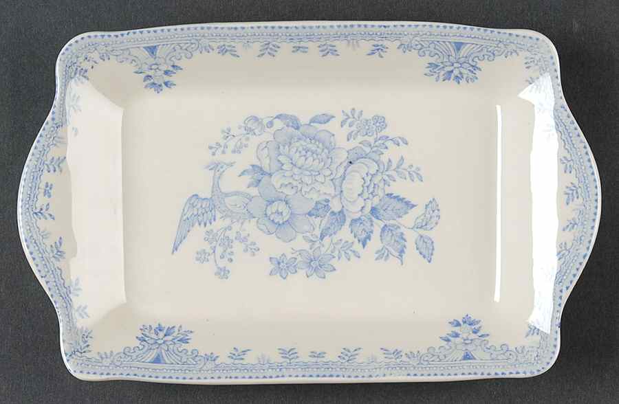 Asiatic Pheasants Blue 8" Rectangular Tray by Burgess & Leigh-1
