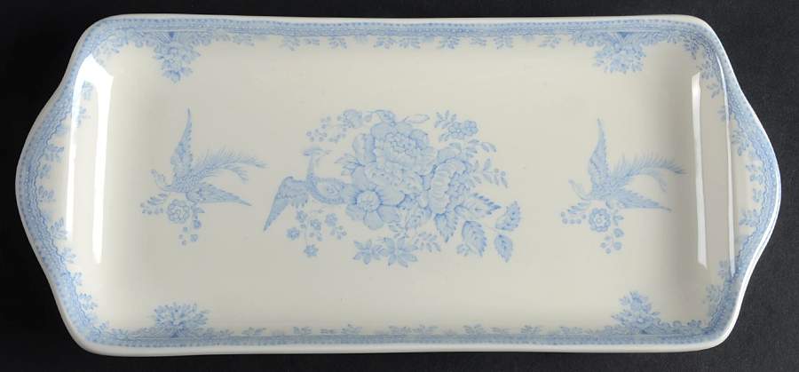 Asiatic Pheasants Blue Large Sandwich Tray by Burgess & Leigh-1