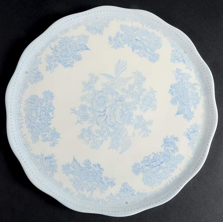 Asiatic Pheasants Blue Cake Plate by Burgess & Leigh-1